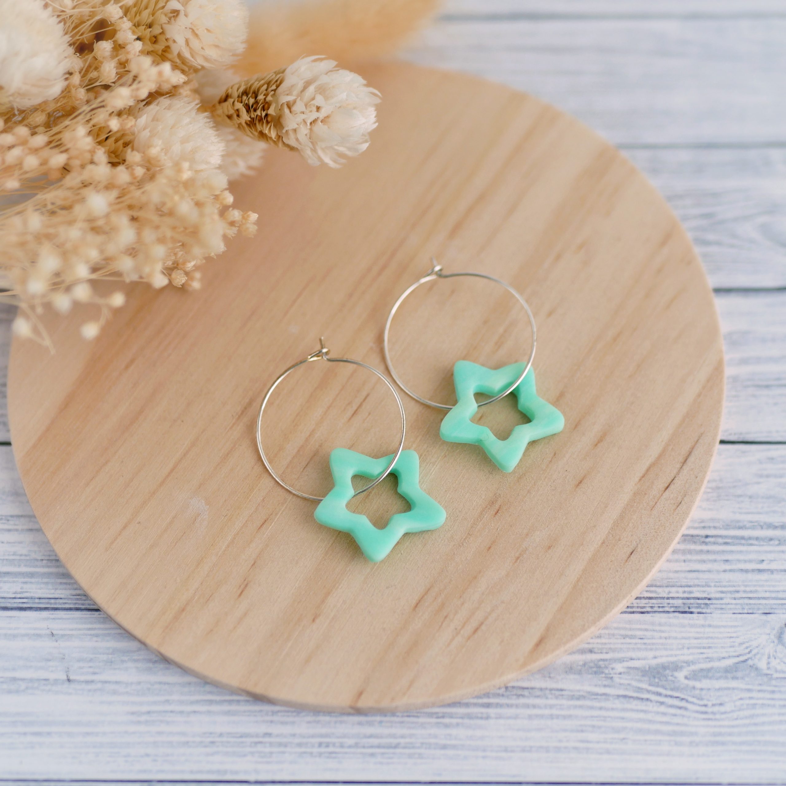 Pendientes estrellas mint