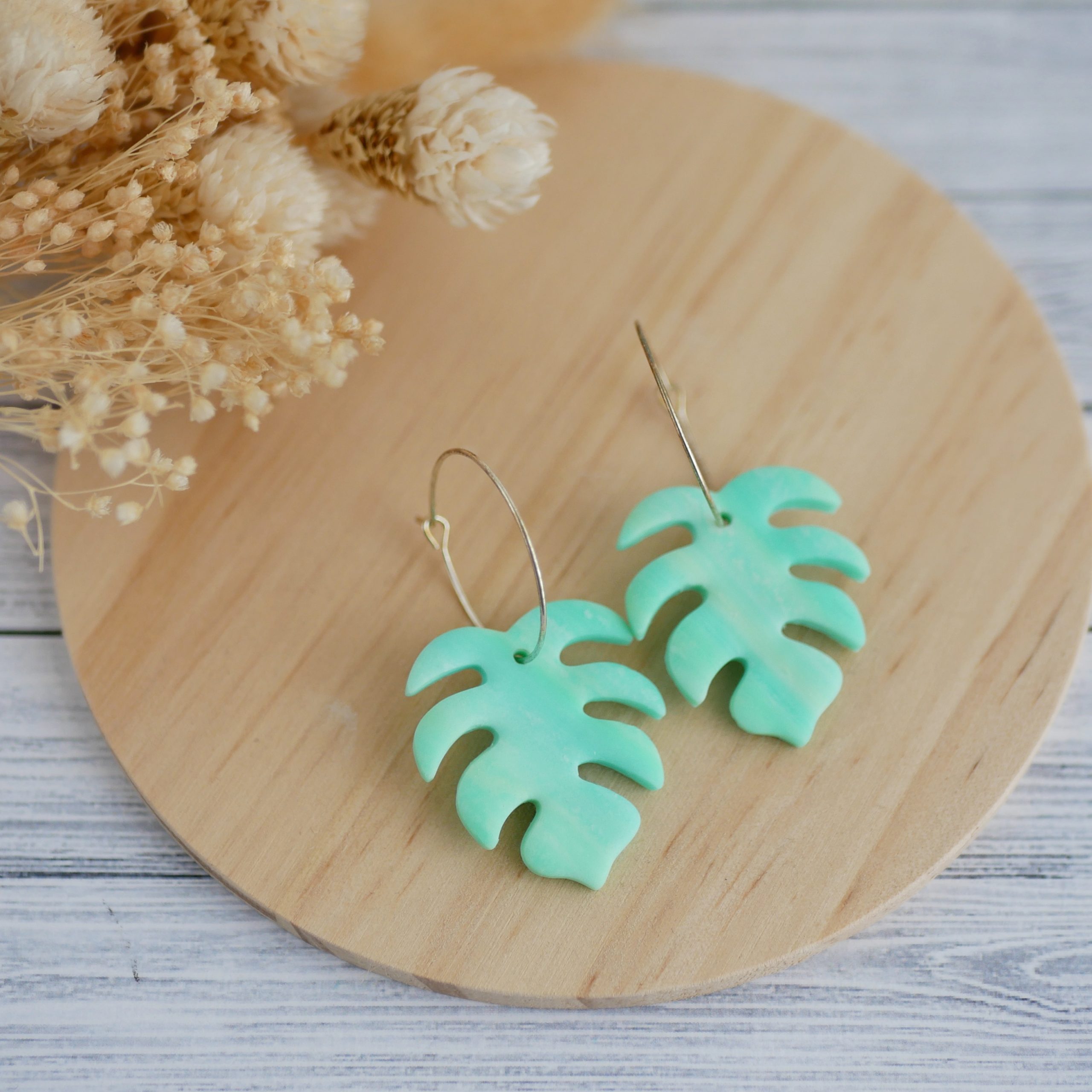 Pendientes monstera Menta
