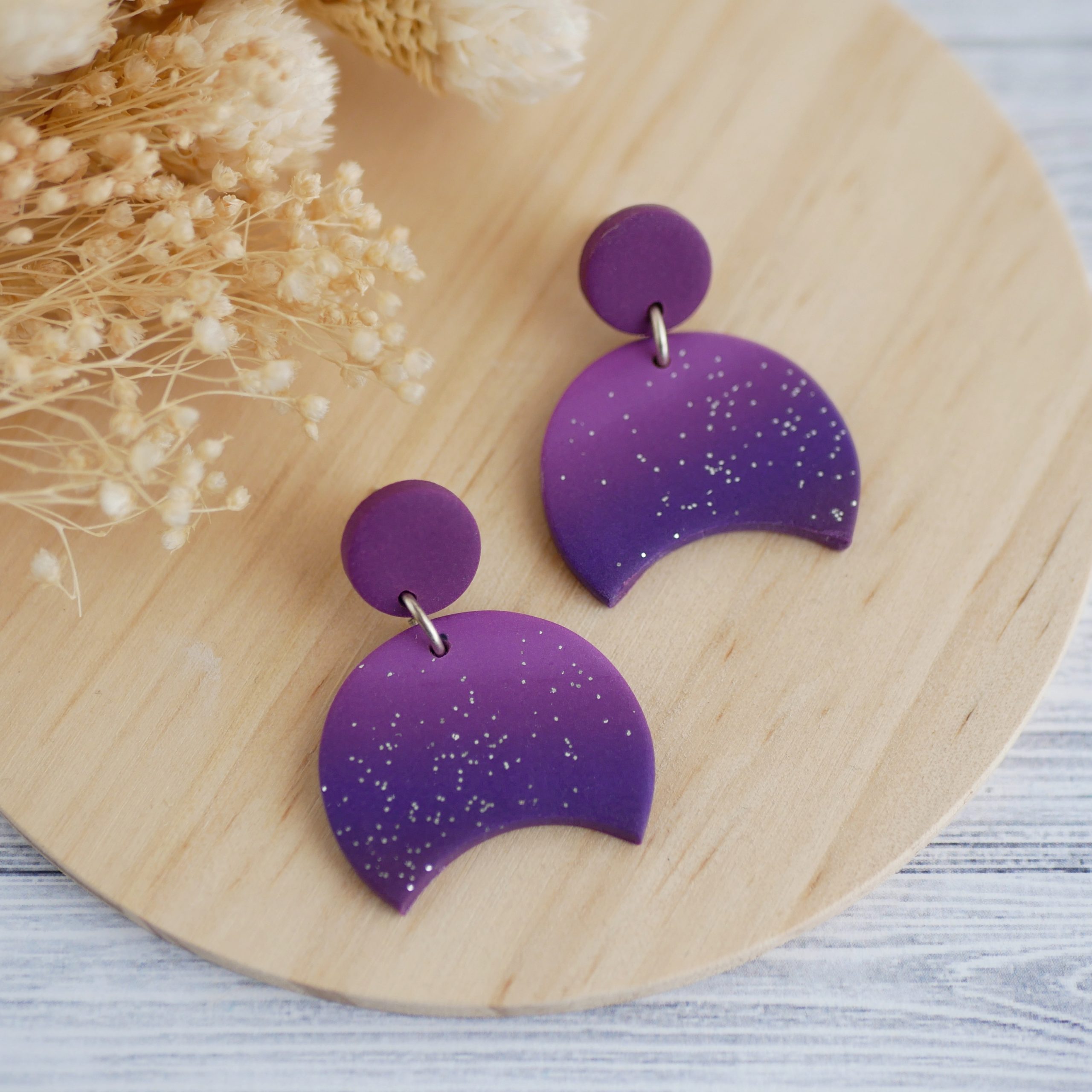 Pendientes media luna nocturna