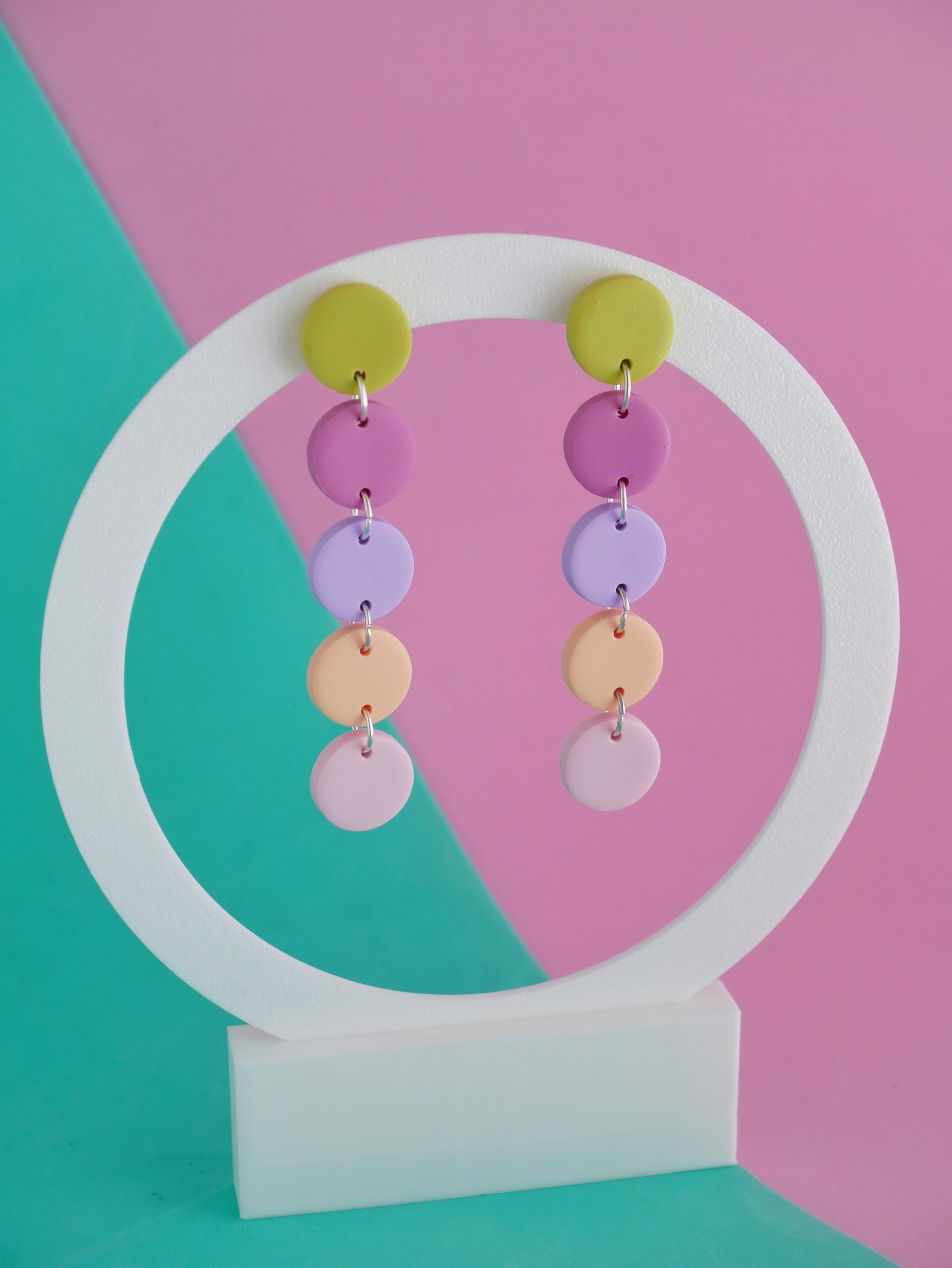 Pendientes ‘Confeti’ – Verde y tonos pastel - Imagen 2