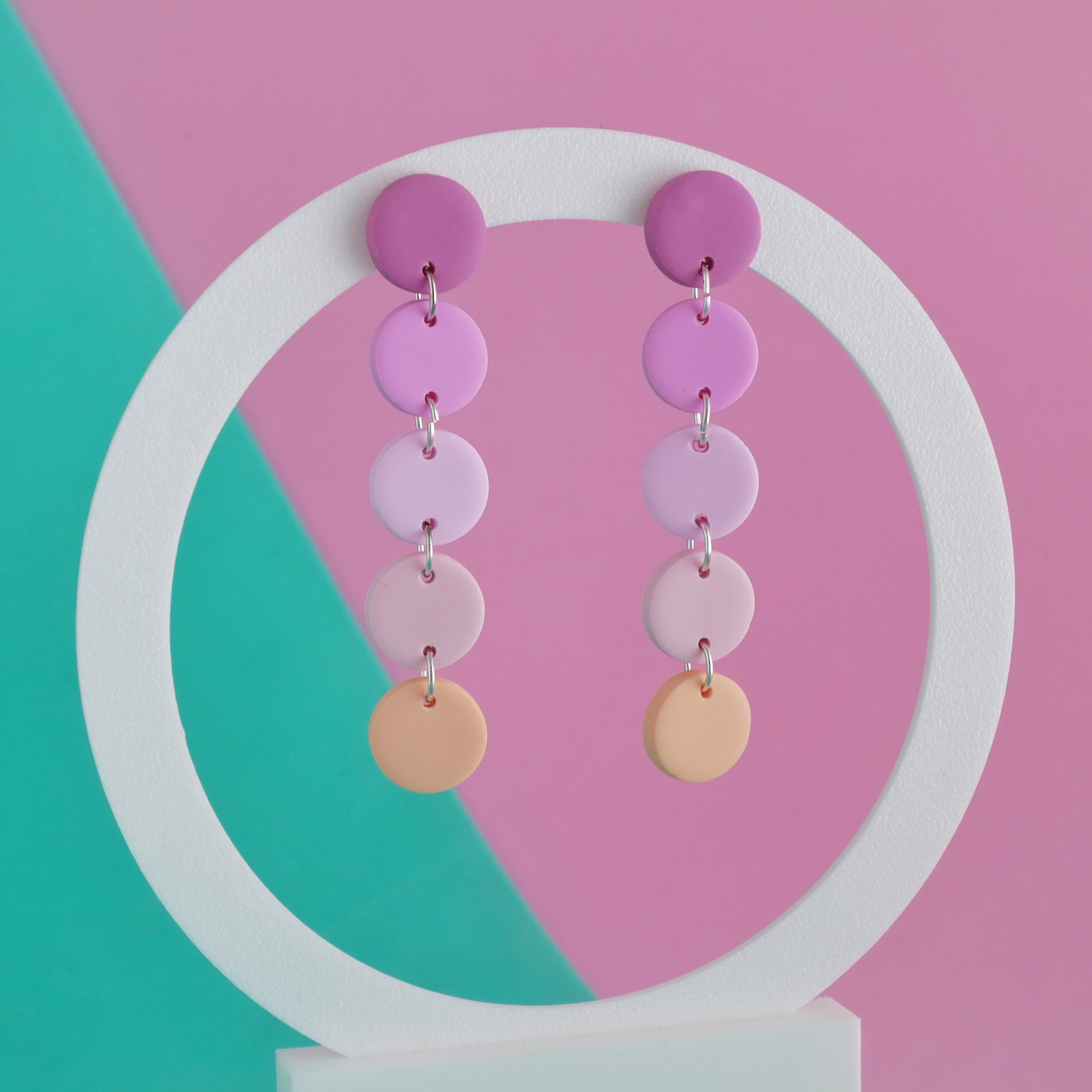 Pendientes ‘Confeti’ – Rosa y melocotón - Imagen 2