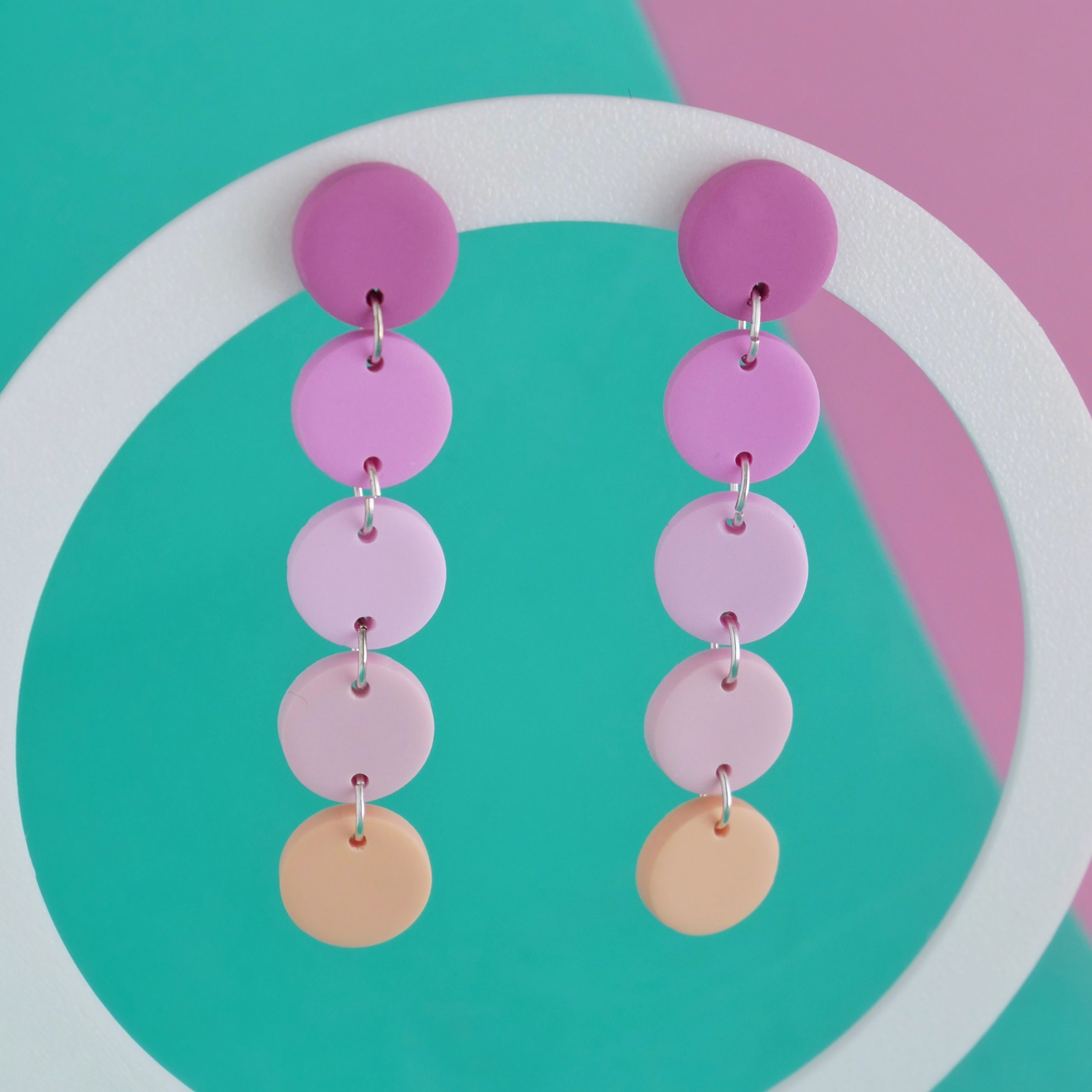 Pendientes ‘Confeti’ – Rosa y melocotón