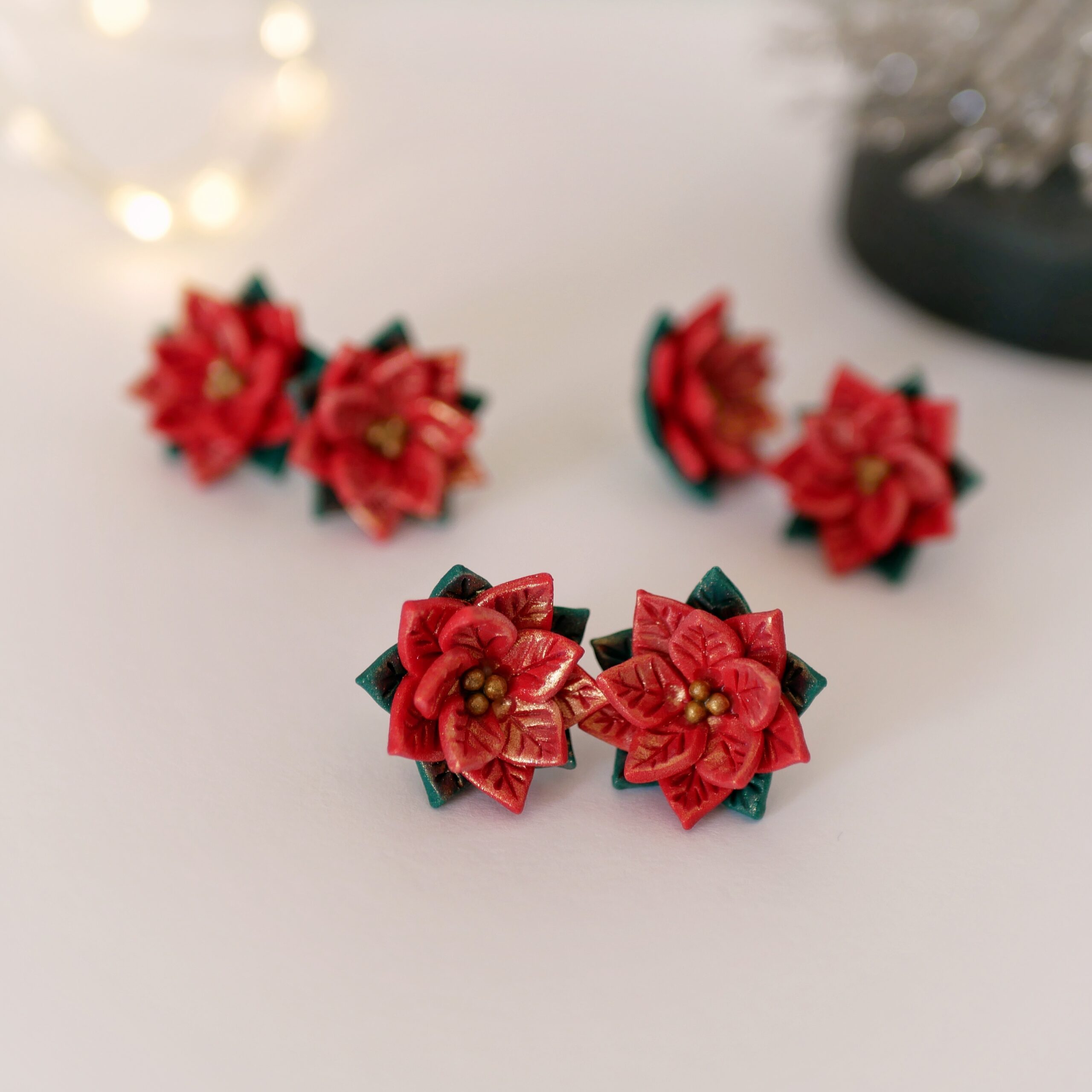 Pendientes Flor de Pascua (PRE-VENTA)