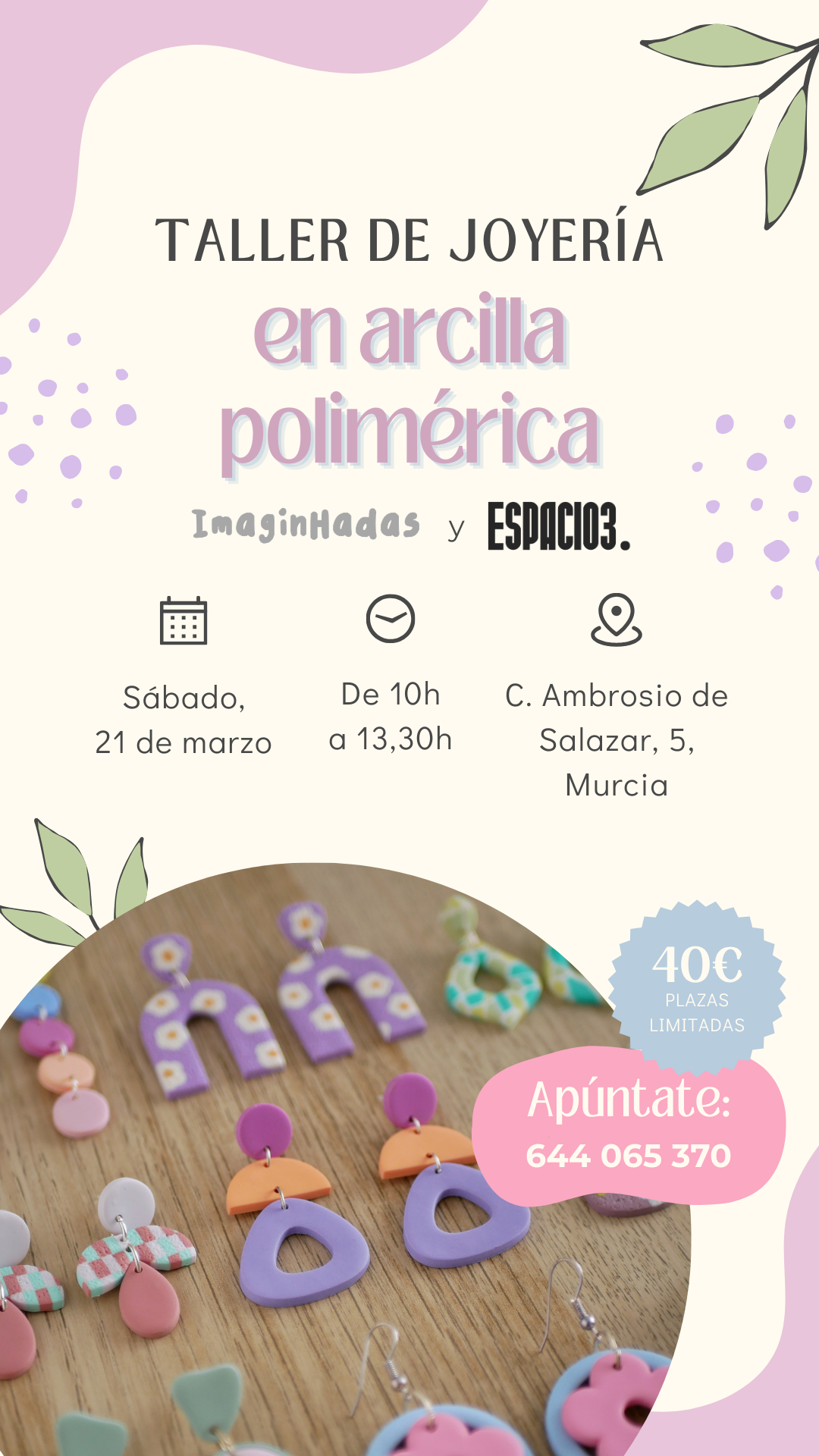 Taller en Espacio3, Murcia - 21 de marzo - Turno de mañana