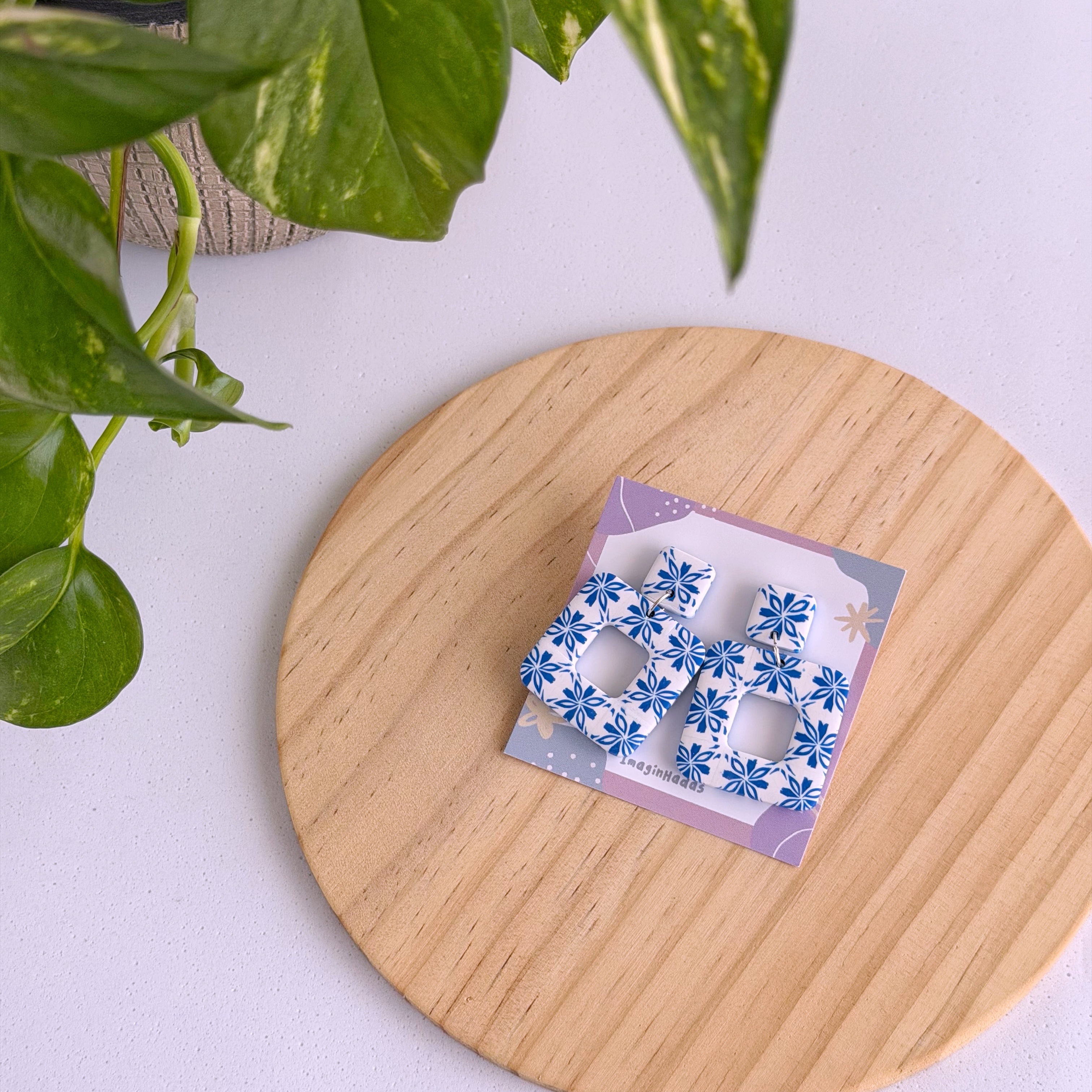 Pendientes estampados "Azulejo portugués" Vol.1 - Imagen 5