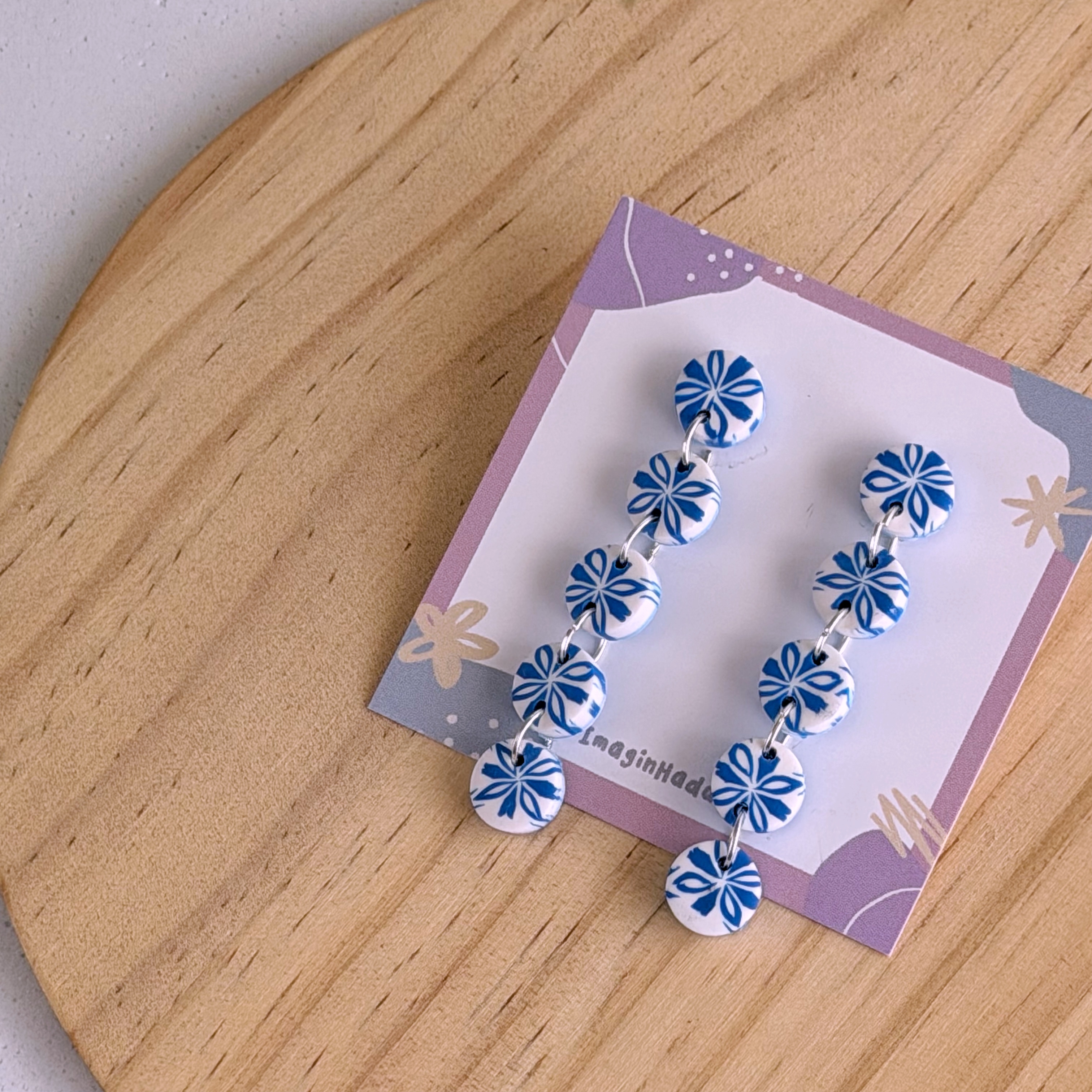 Pendientes estampados "Azulejo portugués" Vol.1 - Imagen 4