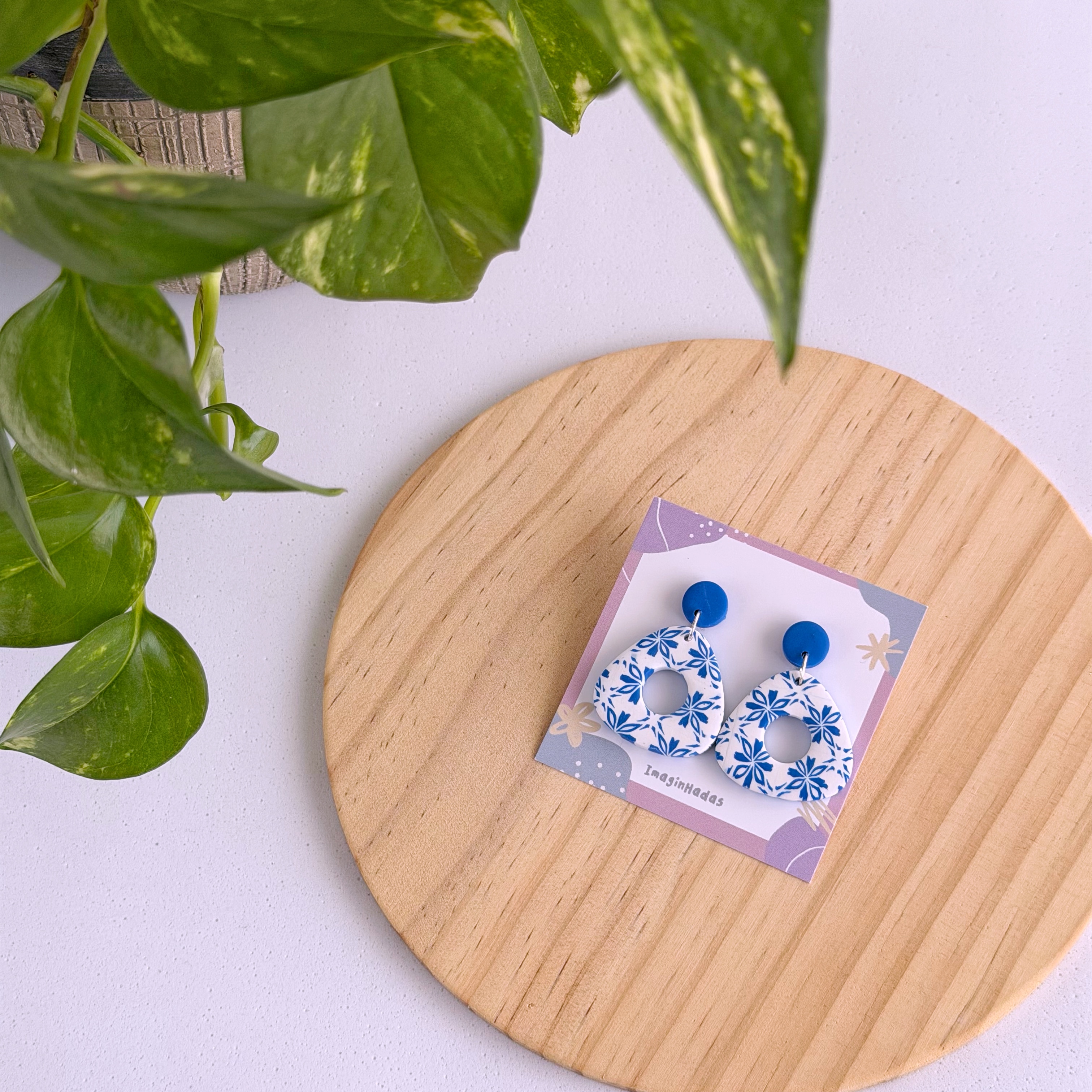 Pendientes estampados "Azulejo portugués" Vol.1 - Imagen 2