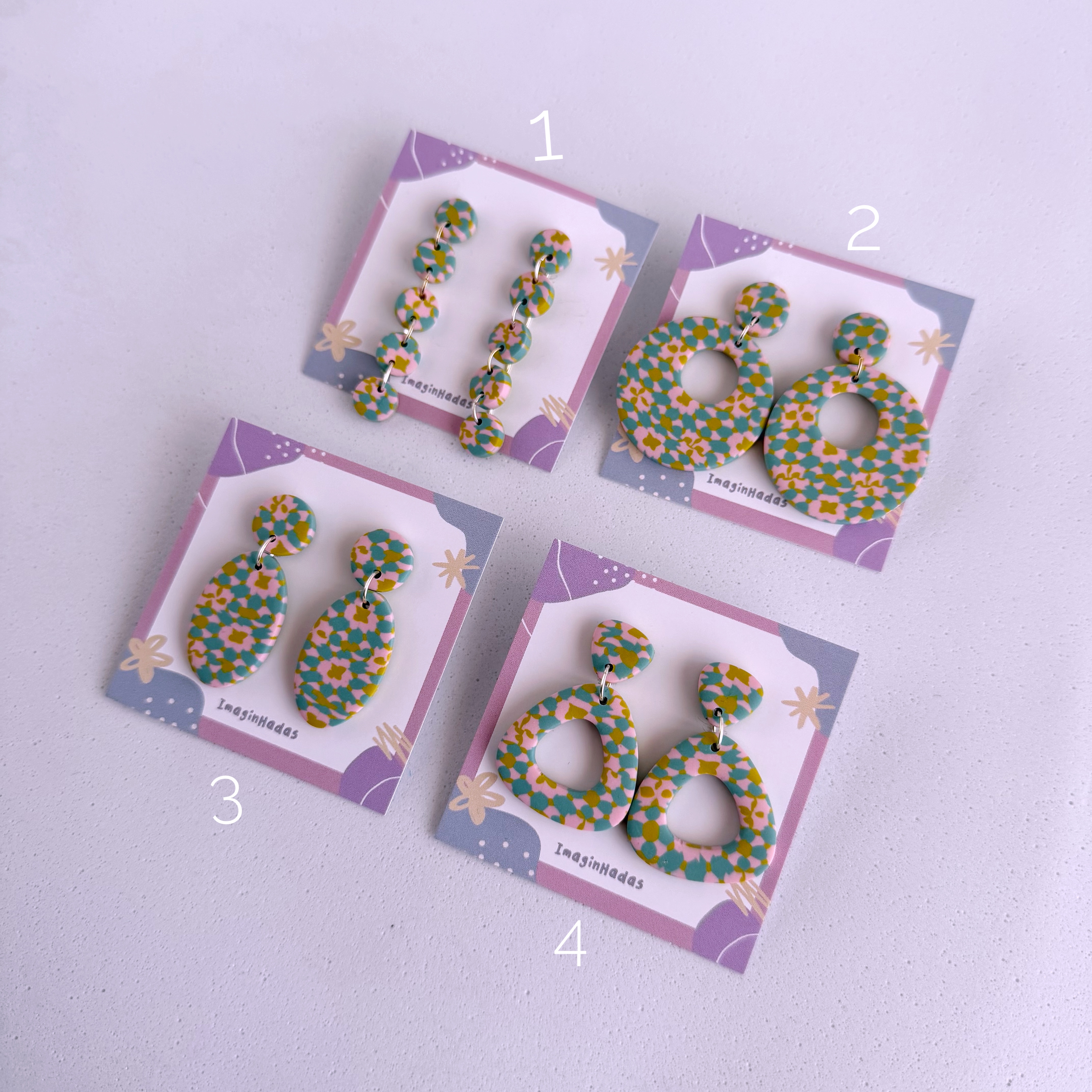 Pendientes estampados Mosaico Color Trends Vol.1